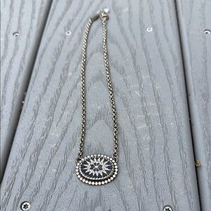 Elegant Silver and black Pendant Necklace